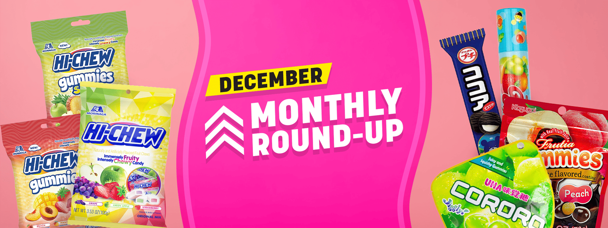 a pink background with white text